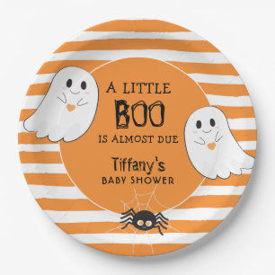 Assiettes En Carton Petit Baby shower fantôme d'Halloween Boo