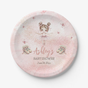 Assiettes En Carton Petit Baby shower fille Ballerina Tutu rose mignon