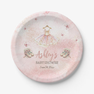 Assiettes En Carton Petit Baby shower fille Ballerina Tutu rose mignon