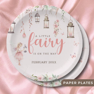 Assiettes En Carton Petit Baby shower rose Enchantée Fée