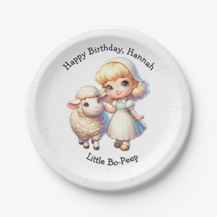 Assiettes En Carton Petit Bo-Peep & Sheep Nursery Rhyme