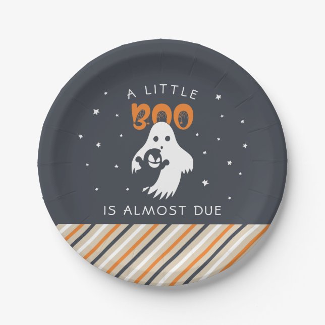 Assiettes En Carton Petit Boom presque dû | Baby shower Halloween (Devant)