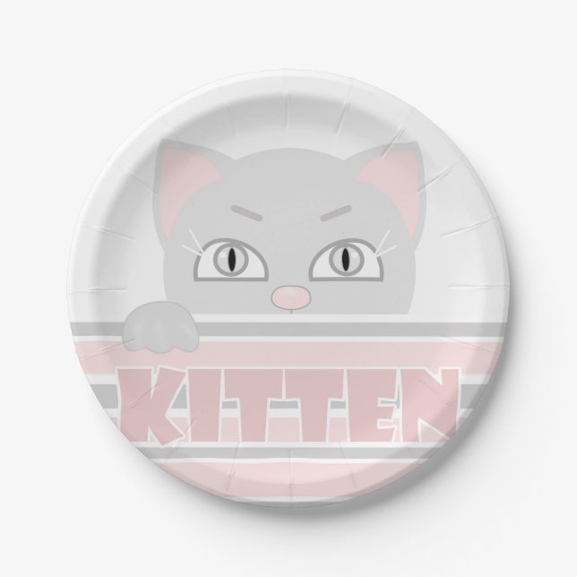 Assiettes En Carton Petit chaton (Devant)