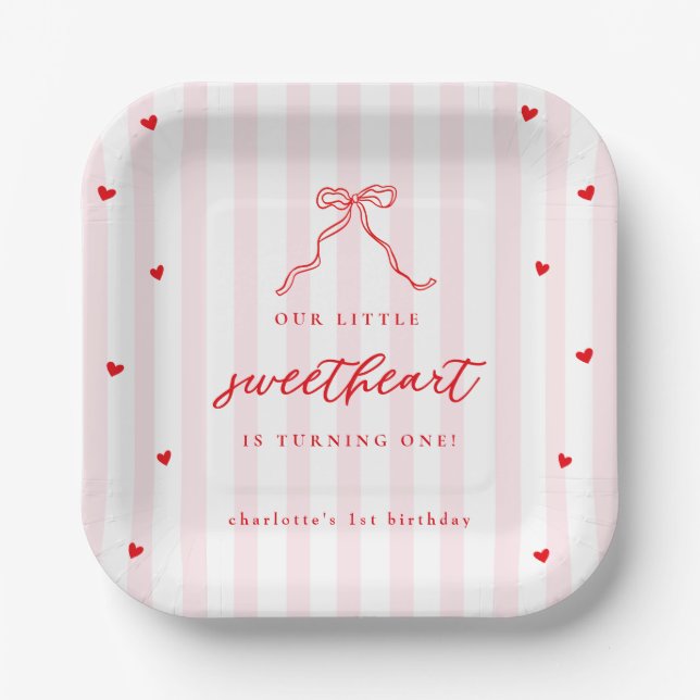 Assiettes En Carton Petit Chéri Premier Anniversaire (Recto)