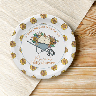 Assiettes En Carton Petit Citrouille Country Garden Baby shower d'auto