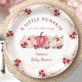 Assiettes En Carton Petit Citrouille Marsala Fall Boho Baby shower