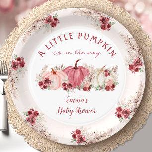 Assiettes En Carton Petit Citrouille Marsala Fall Boho Baby shower
