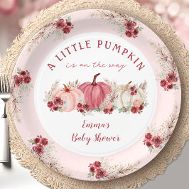 Assiettes En Carton Petit Citrouille Marsala Fall Girl Baby shower