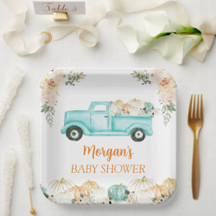 Assiettes En Carton Petit Citrouille  neutre, petit Baby shower mignon