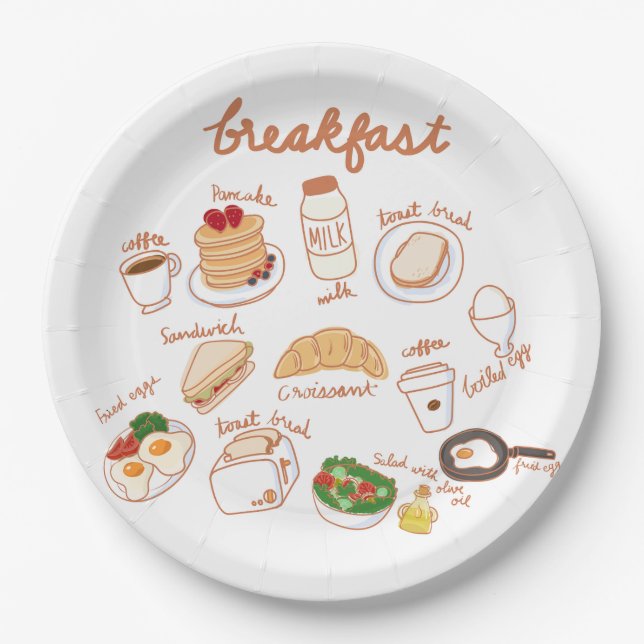 Assiettes En Carton Petit déjeuner (Devant)