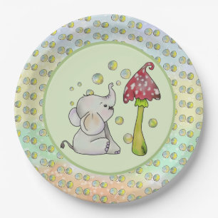 Assiettes En Carton petit éléphant paptel