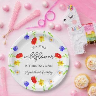 Assiettes En Carton Petit Fleur sauvage 1er anniversaire