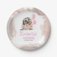 Petit hibou mignon rose Anniversaire
