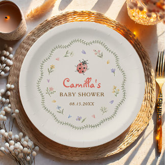 Assiettes En Carton Petit Love Bug Baby Shower Fleur Sauvage