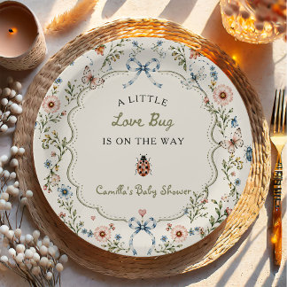 Assiettes En Carton Petit Love Bug Baby Shower Fleur Sauvage