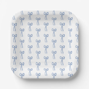 Assiettes En Carton Petit Mariage bleu cou