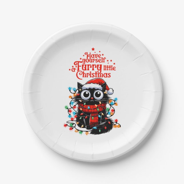 Assiettes En Carton Petit Noël Furry (Devant)