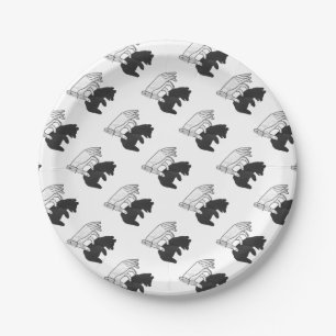 Assiettes En Carton Petit ours Ours Silhouette Main