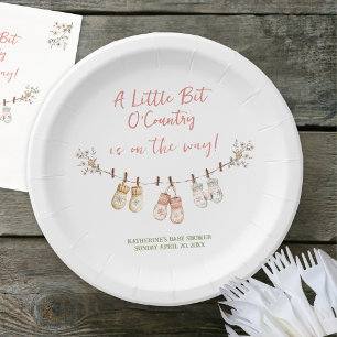 Assiettes En Carton Petit peu de Baby Shower Bohème hivernale pour pet