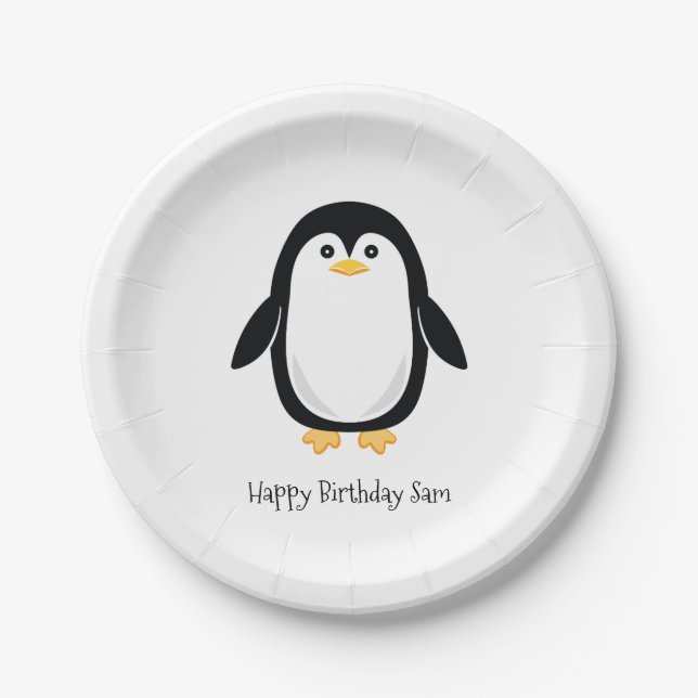 Assiettes En Carton Petit pingouin mignon (Devant)