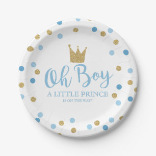 Assiettes En Carton Petit plaque à papier 7" de prince baby shower