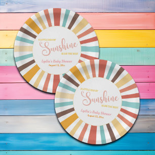 Assiettes En Carton Petit Rayon De Baby shower Soleil