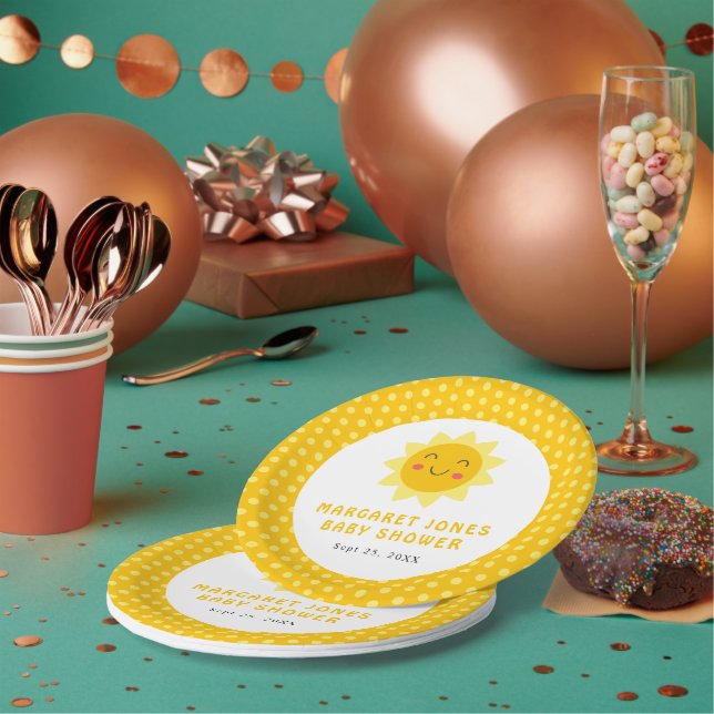 Assiettes En Carton Petit soleil Cute souriant Baby shower soleil (Multi)