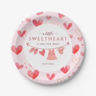 Assiettes En Carton Petite amoureuse Valentines Baby shower fille