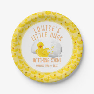 Assiettes En Carton Petite canard éclosion Bientôt Baby shower Invitat