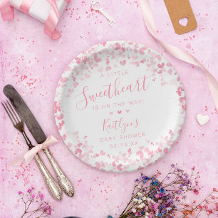 Assiettes En Carton Petite Chérie Fête de la Saint-Valentin Baby Showe