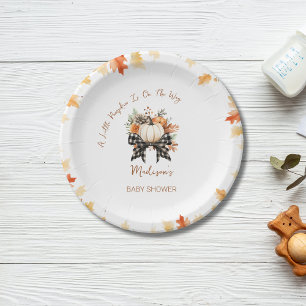 Assiettes En Carton Petite Citrouille Baby Shower Automnal Fleurs & Ca