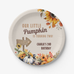 Assiettes En Carton Petite ferme Citrouille Anniversaire