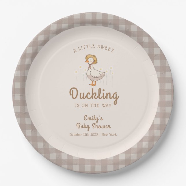 Assiettes En Carton Petite ferme En vichy Baby shower (Devant)