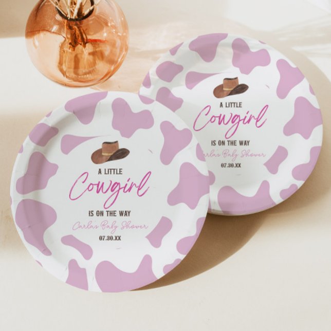 Assiettes En Carton Petite fille vaches Rodéo Rodéo Baby shower occide (Créateur téléchargé)