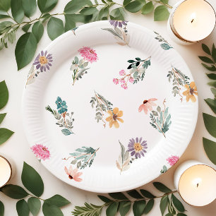 Assiettes En Carton Petite Fleur Sauvage Anniversaire ou Shower