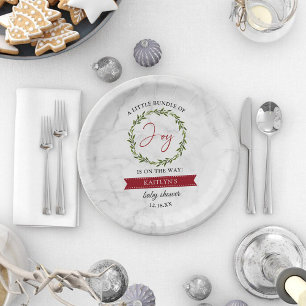 Assiettes En Carton Petite Offre De Joie Baby shower De Noël