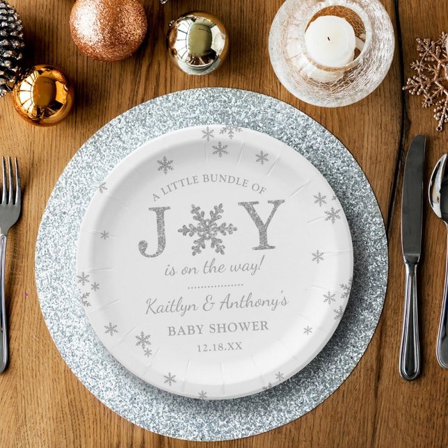 Assiettes En Carton Petite Offre De Joie Baby shower De Noël (Créateur téléchargé)