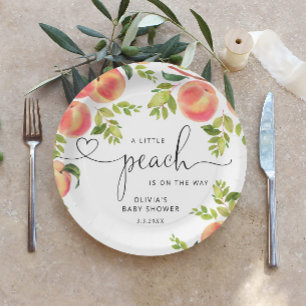 Assiettes En Carton Petite pêche douce est sur le chemin baby shower