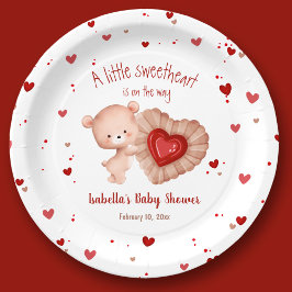 Assiettes En Carton Petite petite amoureuse Valentines Baby shower rou