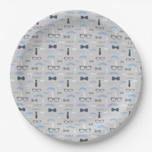 Assiettes En Carton Petite plaque de papier homme, marine, gris