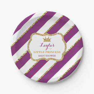 Assiettes En Carton Petite plaque en papier Princesse, violet, Parties