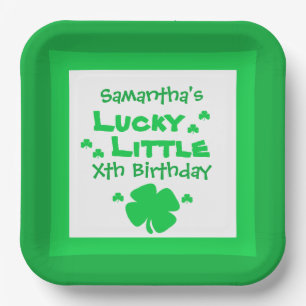 Assiettes En Carton Petite plaque papier d'anniversaire chanceux