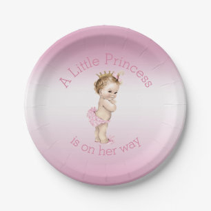 Assiettes En Carton Petite princesse rose baby shower
