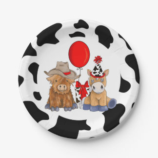 Assiettes En Carton Petite Rodéo Plaques de fête d'anniversaire - Roug
