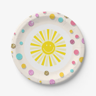 Assiettes En Carton Petites plaques de papier soleil Anniversaire fill