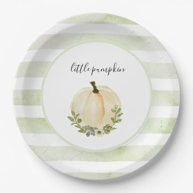 Assiettes En Carton Petites tôles Citrouilles Baby shower automnal rus (Devant)