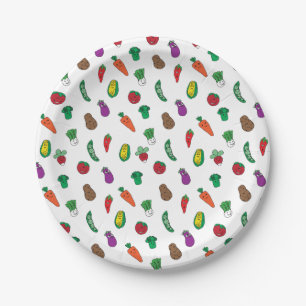 Assiettes En Carton Petits amis végétariens heureux