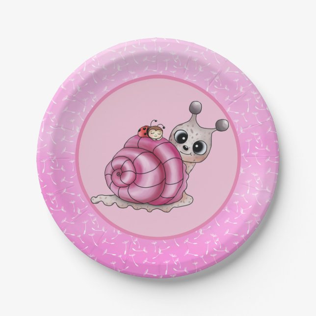 Assiettes En Carton petits escargots (Devant)