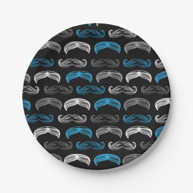 Assiettes En Carton Petits homme/moustache - partie - plaques à papier (Devant)