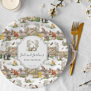 Assiettes En Carton Petits Merveilles   Baby Shower de Jardin de Print